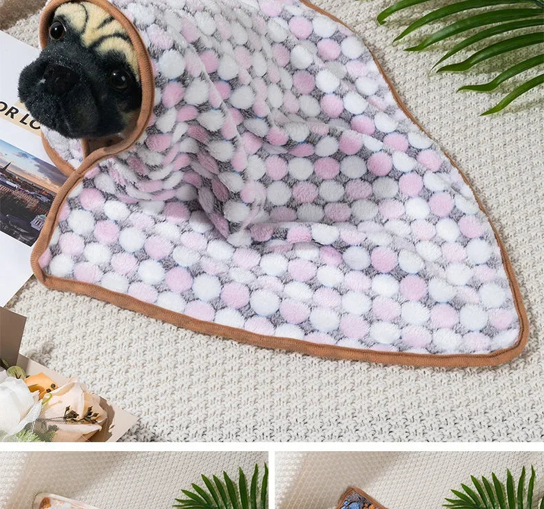 Coral Fleece Pet Sleeping Blanket