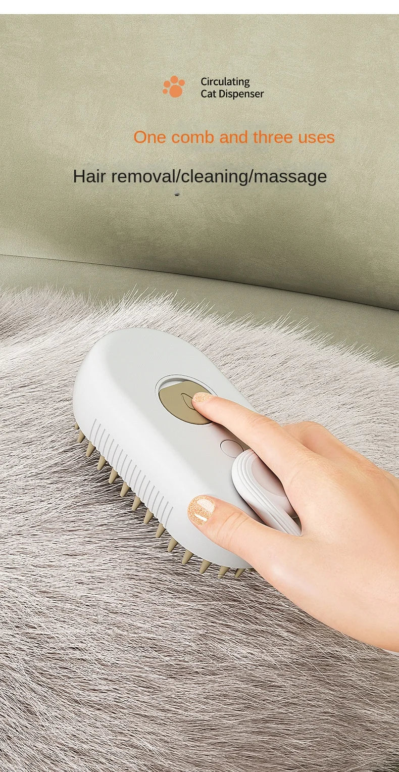 3-in-1 Electric Steam Pet Grooming Brush