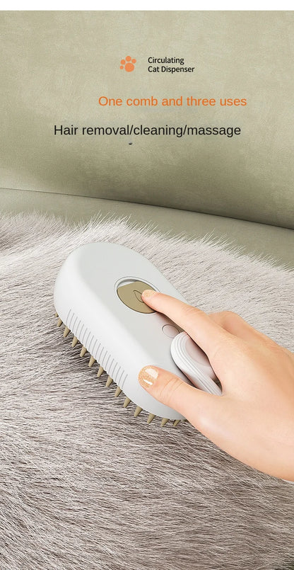 3-in-1 Electric Steam Pet Grooming Brush