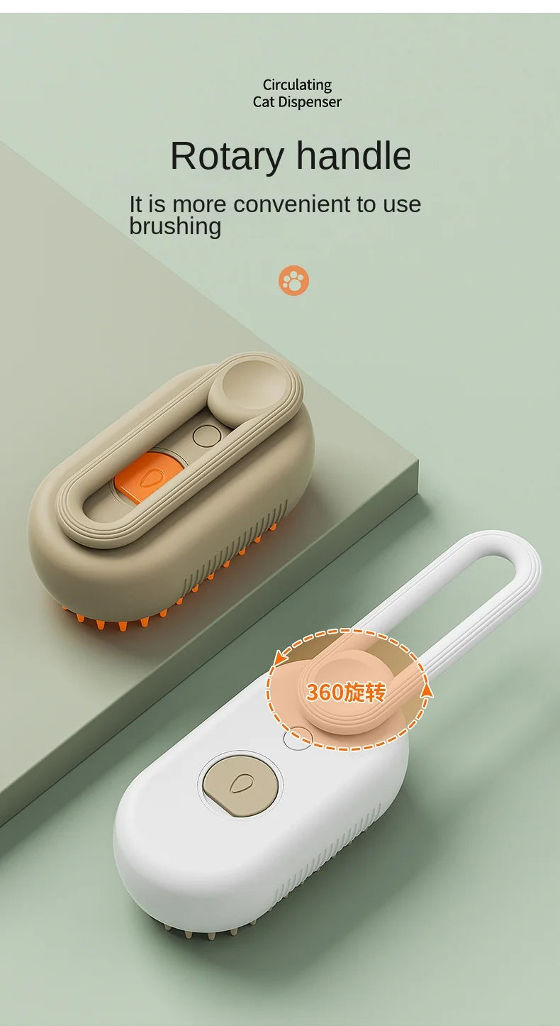 3-in-1 Electric Steam Pet Grooming Brush
