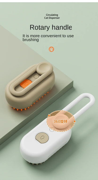 3-in-1 Electric Steam Pet Grooming Brush
