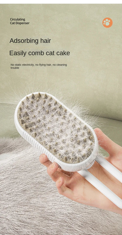 3-in-1 Electric Steam Pet Grooming Brush