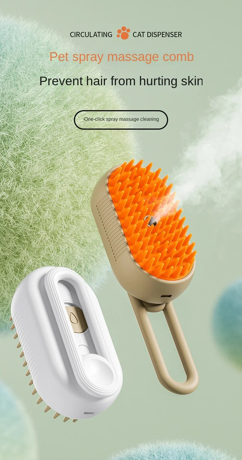 3-in-1 Electric Steam Pet Grooming Brush