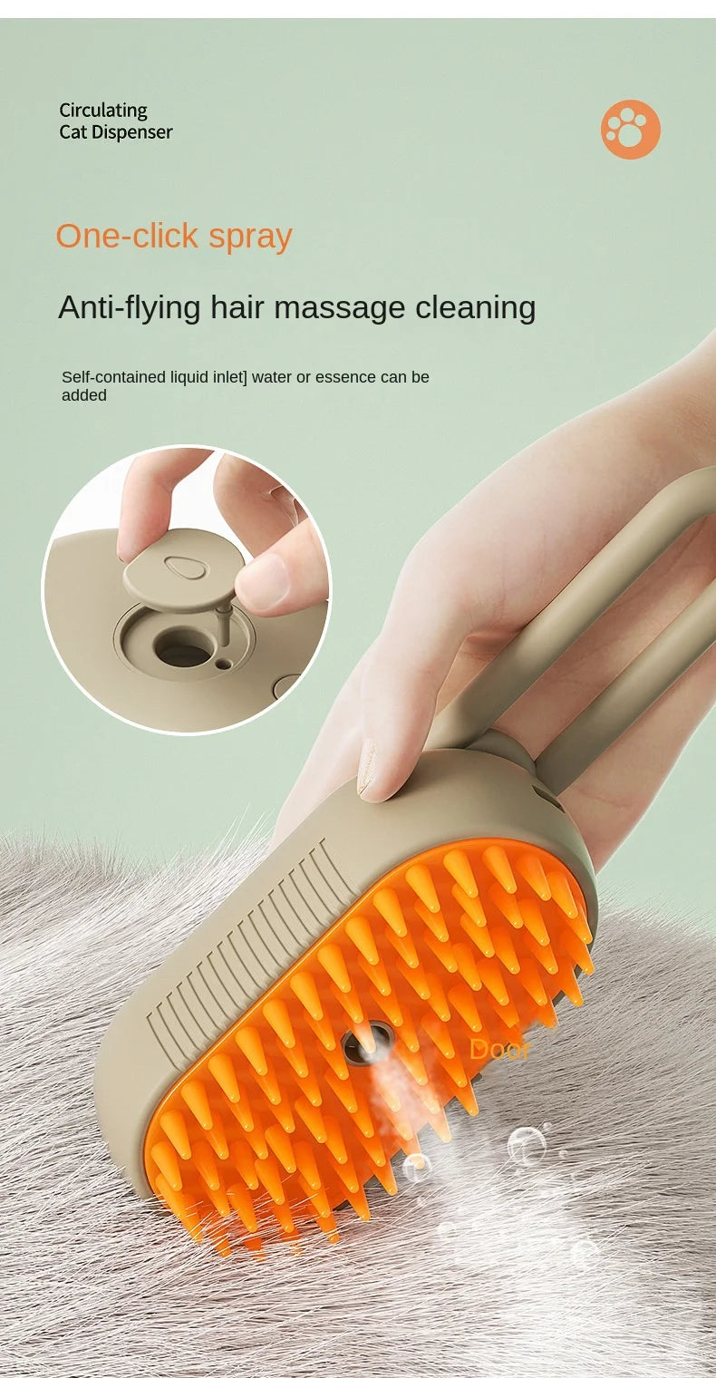 3-in-1 Electric Steam Pet Grooming Brush