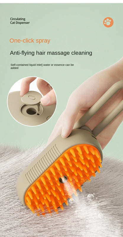 3-in-1 Electric Steam Pet Grooming Brush